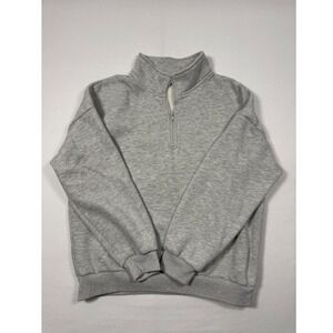 Athleisure‎ Anrabess Quarter Zip Sweatshirt Womens Medium Gray Fleece Pullover